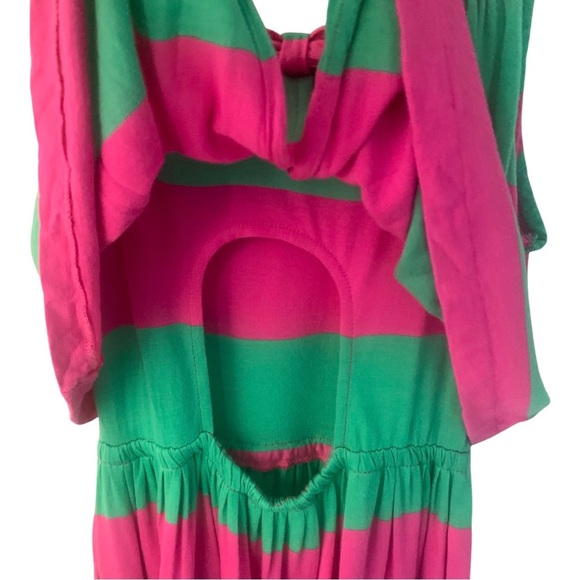 RALPH LAUREN Striped Jersey Knit Sleeveless Dress Pink & Green Loose Fit M 8/10 - Picture 7 of 15